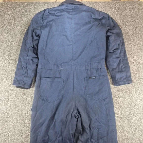 Walls Workwear Coveralls Mens Large Navy Blue Insulated Quilted Lined Winter - Picture 5 of 11